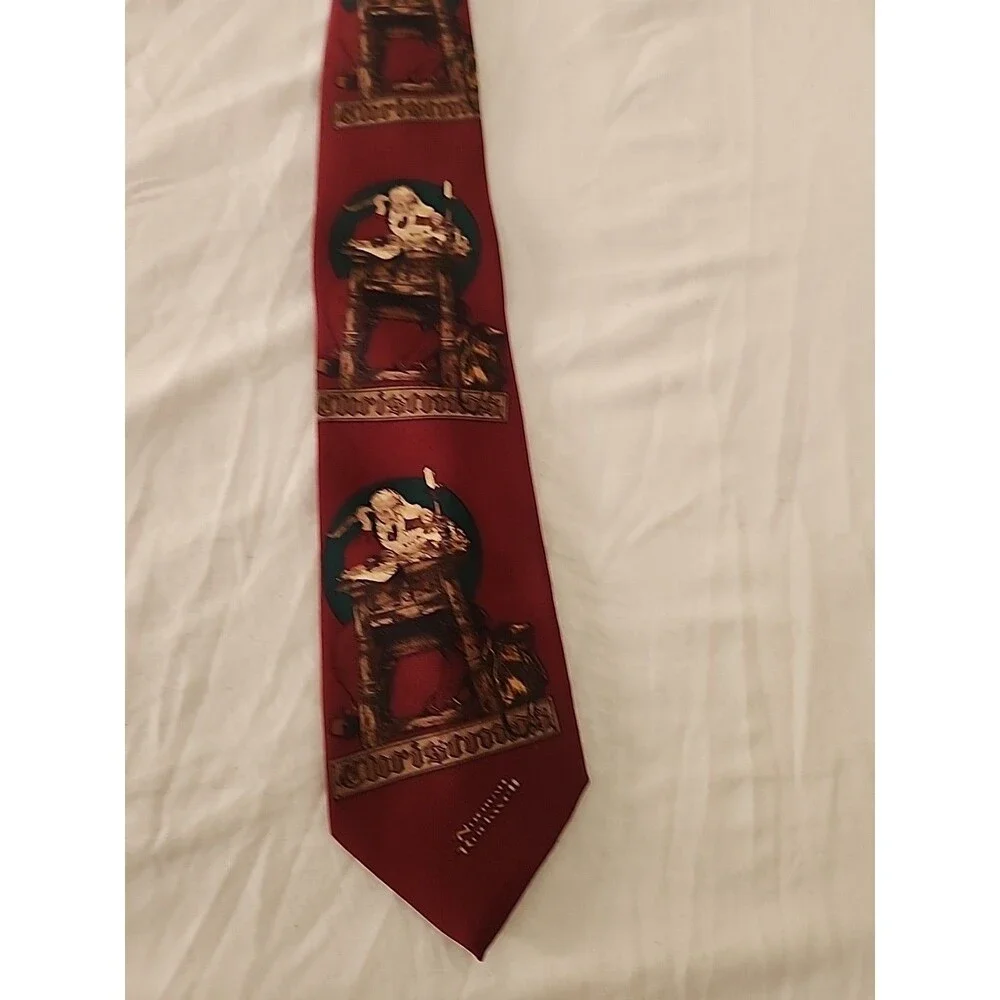 Vintage 1994 Saturday Evening Post Christmas Mens Necktie Santa Norman Rockwell